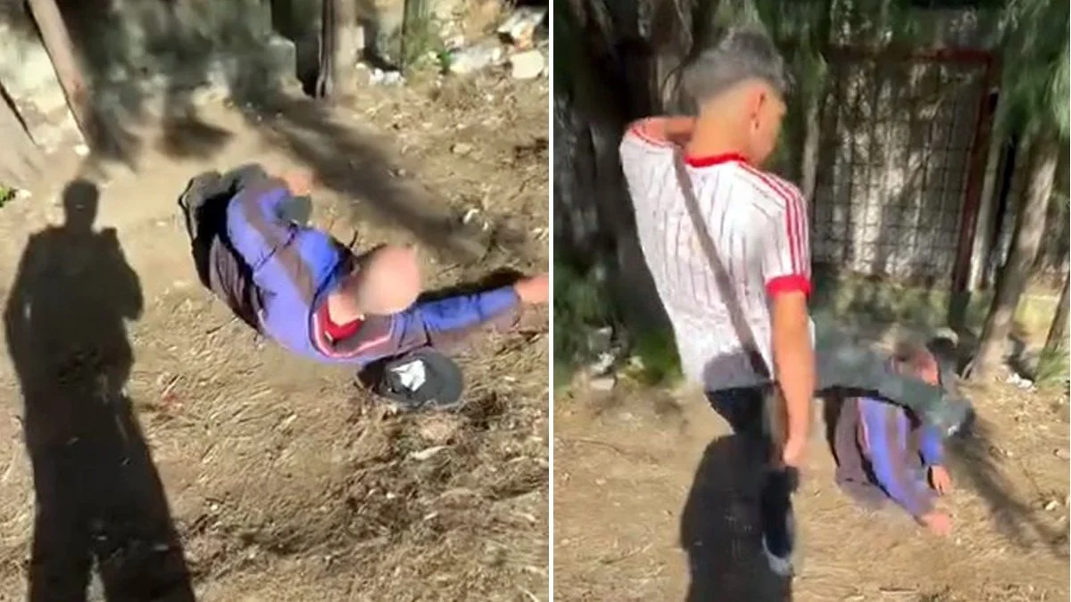 İzmir'de yaşlı adamın yüzüne tekme atan iki şüpheli o anları sosyal medyada paylaştı