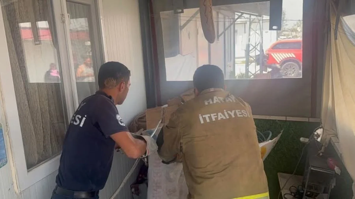 Hatay'da eve giren yılanı itfaiye yakaladı