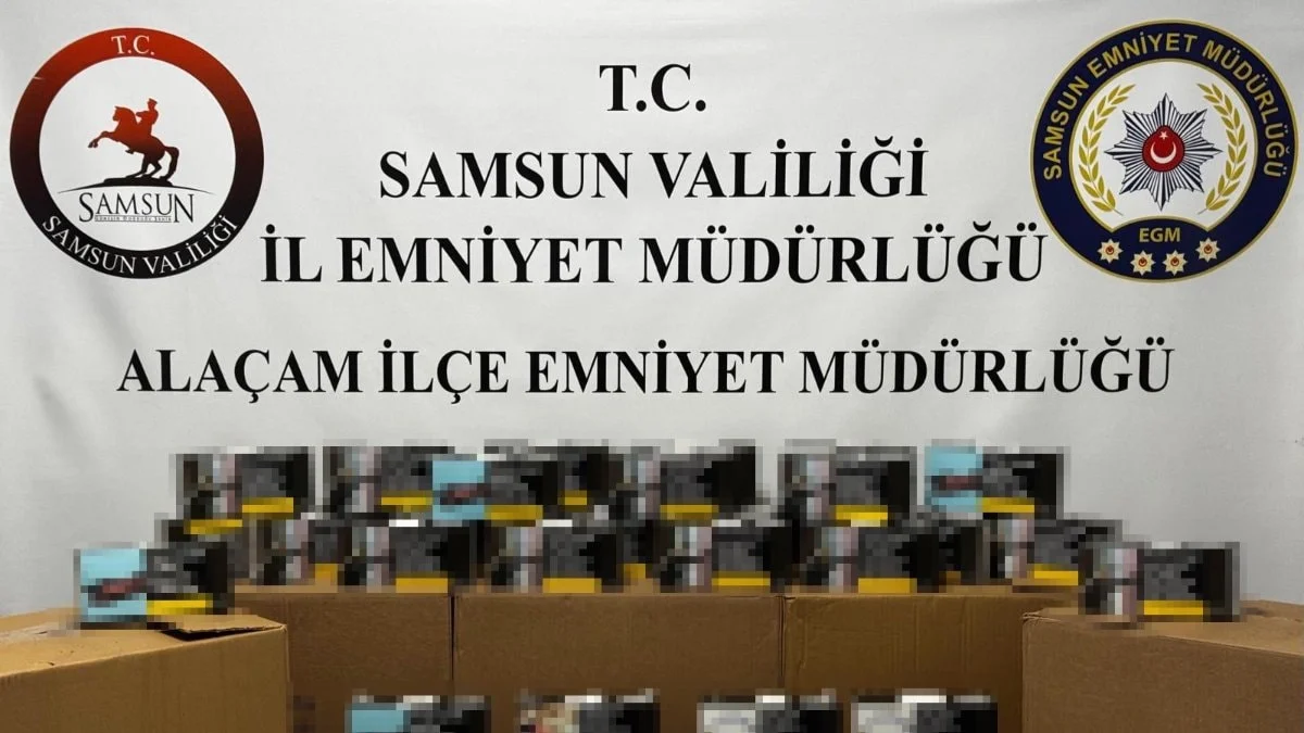 Samsun’da 50 bin adet dolu makaron ele geçirildi